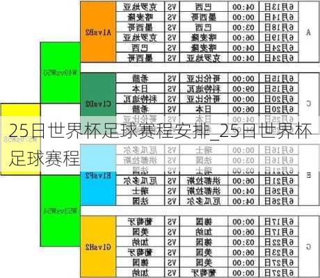 25日世界杯足球赛程安排_25日世界杯足球赛程