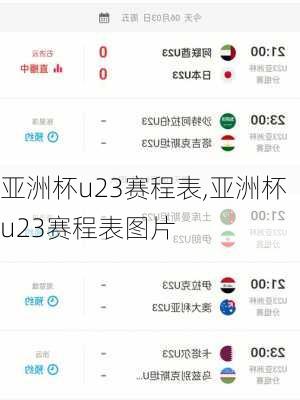 亚洲杯u23赛程表,亚洲杯u23赛程表图片