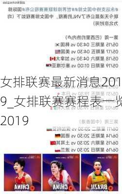 女排联赛最新消息2019_女排联赛赛程表一览2019