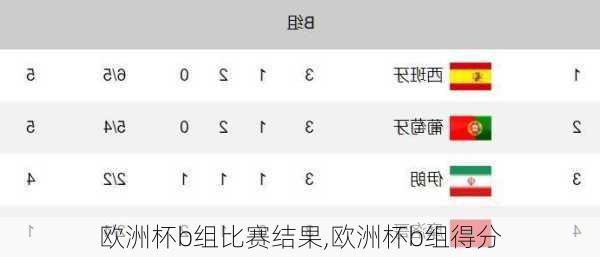 欧洲杯b组比赛结果,欧洲杯b组得分