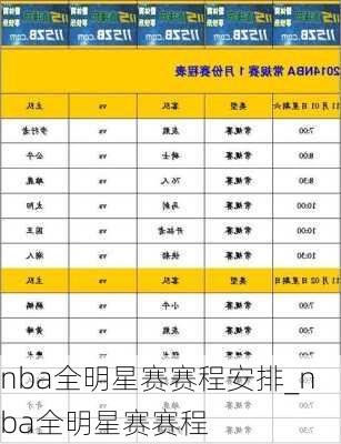 nba全明星赛赛程安排_nba全明星赛赛程