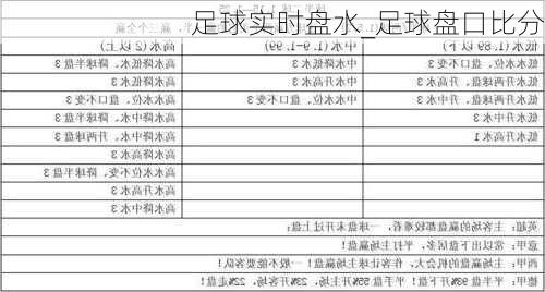 足球实时盘水_足球盘口比分