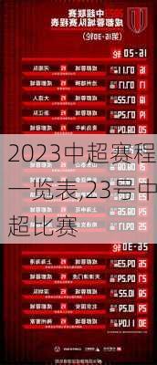 2023中超赛程一览表,23号中超比赛