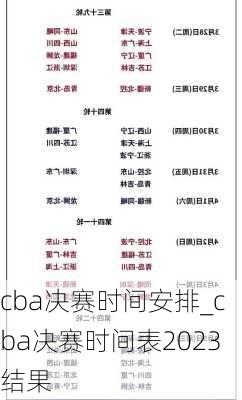 cba决赛时间安排_cba决赛时间表2023结果