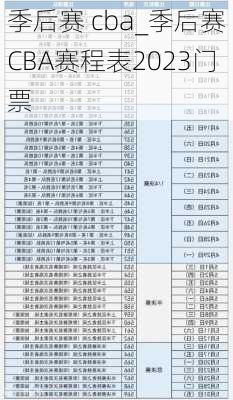 季后赛 cba_季后赛CBA赛程表2023门票