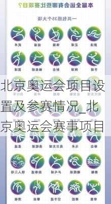 北京奥运会项目设置及参赛情况_北京奥运会赛事项目