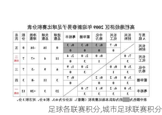 足球各联赛积分,城市足球联赛积分