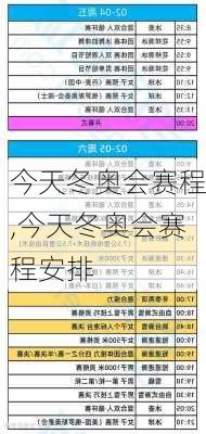 今天冬奥会赛程,今天冬奥会赛程安排