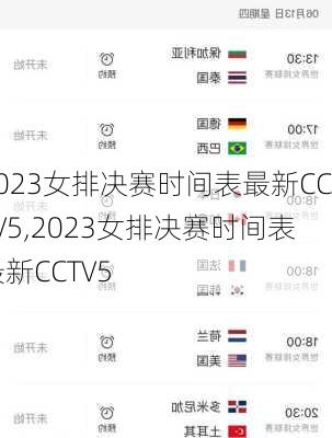 2023女排决赛时间表最新CCTV5,2023女排决赛时间表最新CCTV5