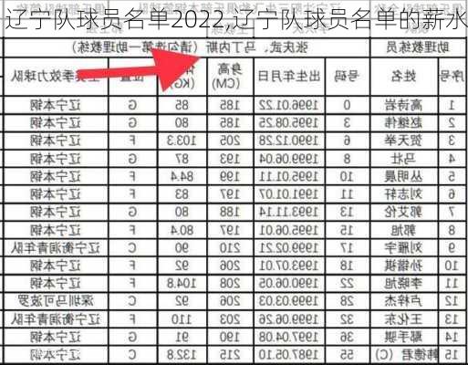 辽宁队球员名单2022,辽宁队球员名单的薪水