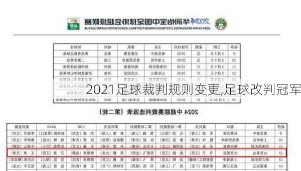 2021足球裁判规则变更,足球改判冠军