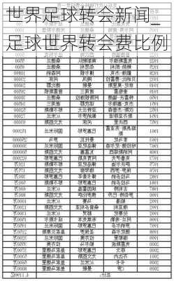 世界足球转会新闻_足球世界转会费比例