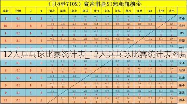 12人乒乓球比赛统计表_12人乒乓球比赛统计表图片