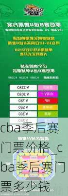 cba季后赛门票价格_cba季后赛门票多少钱