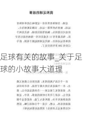 足球有关的故事_关于足球的小故事大道理