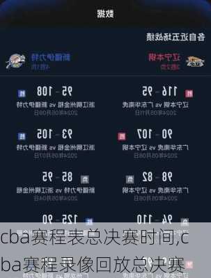 cba赛程表总决赛时间,cba赛程录像回放总决赛