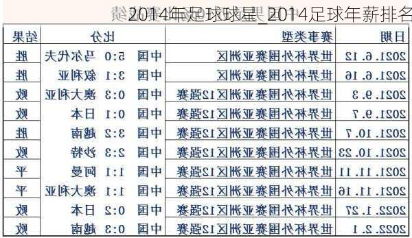 2014年足球球星_2014足球年薪排名