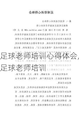 足球老师培训心得体会,足球老师培训