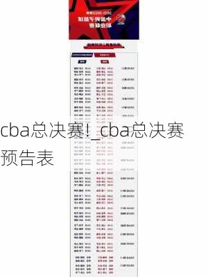 cba总决赛!_cba总决赛预告表