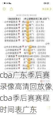 cba广东季后赛录像高清回放像,cba季后赛赛程时间表广东