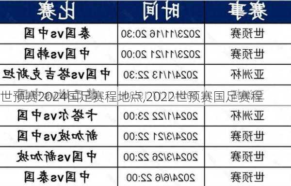 世预赛2024国足赛程地点,2022世预赛国足赛程