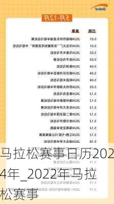 马拉松赛事日历2024年_2022年马拉松赛事