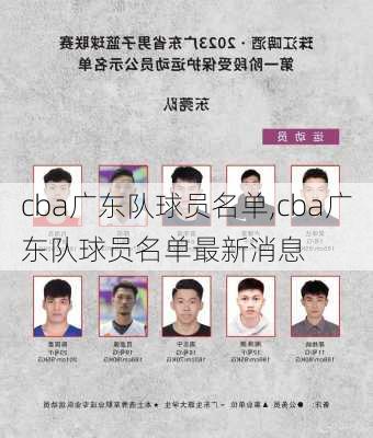 cba广东队球员名单,cba广东队球员名单最新消息