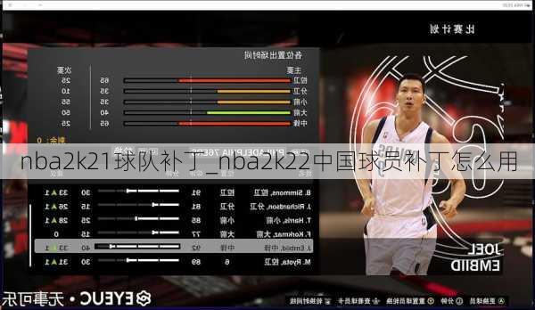 nba2k21球队补丁_nba2k22中国球员补丁怎么用