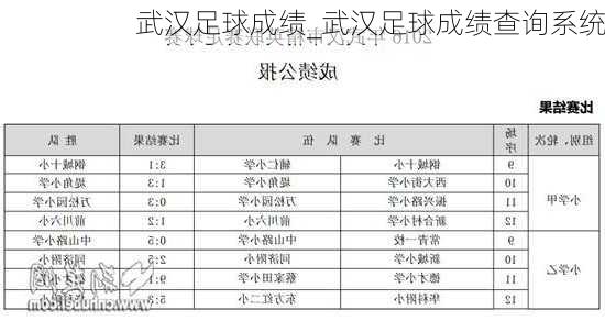 武汉足球成绩_武汉足球成绩查询系统