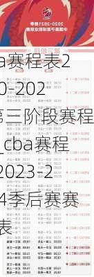 cba赛程表2020-2021第三阶段赛程表_cba赛程表2023-2024季后赛赛程表