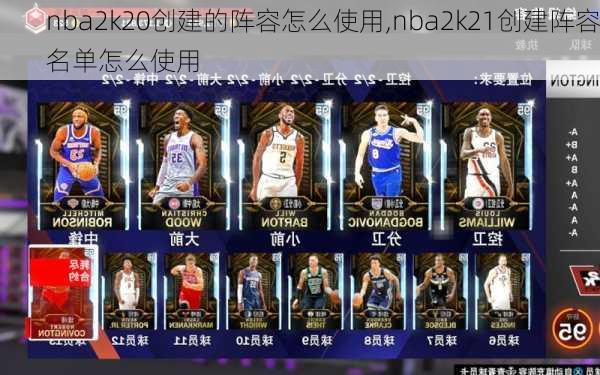 nba2k20创建的阵容怎么使用,nba2k21创建阵容名单怎么使用