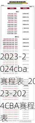 2023-2024cba赛程表_2023-2024CBA赛程表