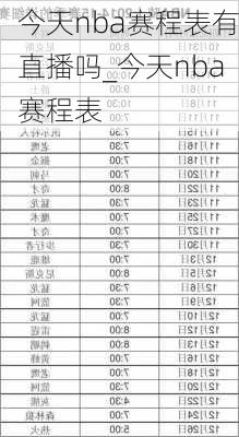 今天nba赛程表有直播吗_今天nba赛程表