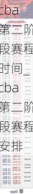 cba第二阶段赛程时间_cba第二阶段赛程安排