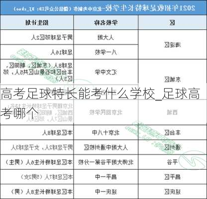 高考足球特长能考什么学校_足球高考哪个