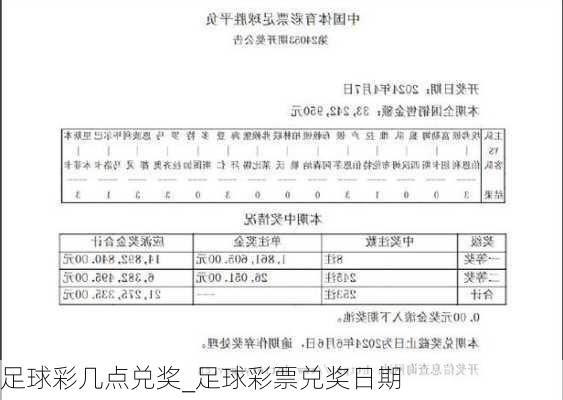 足球彩几点兑奖_足球彩票兑奖日期