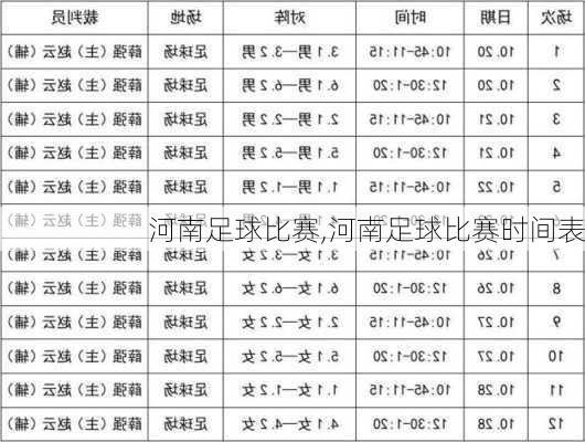 河南足球比赛,河南足球比赛时间表