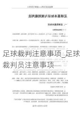 足球裁判注意事项_足球裁判员注意事项