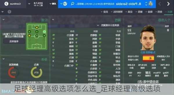 足球经理高级选项怎么选_足球经理高级选项