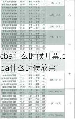 cba什么时候开票,cba什么时候放票