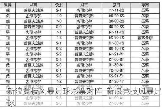 新浪竞技风暴足球彩票对阵_新浪竞技风暴足球