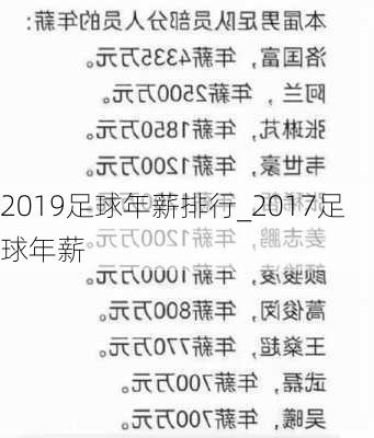 2019足球年薪排行_2017足球年薪