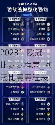 2023年欧冠比赛赛程表_欧冠比赛赛程表