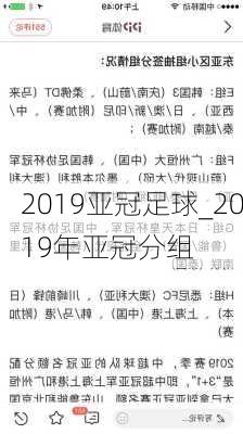 2019亚冠足球_2019年亚冠分组