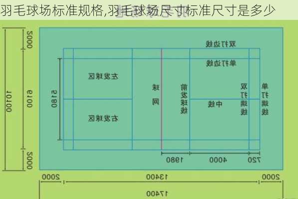 羽毛球场标准规格,羽毛球场尺寸标准尺寸是多少