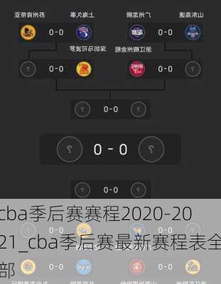 cba季后赛赛程2020-2021_cba季后赛最新赛程表全部