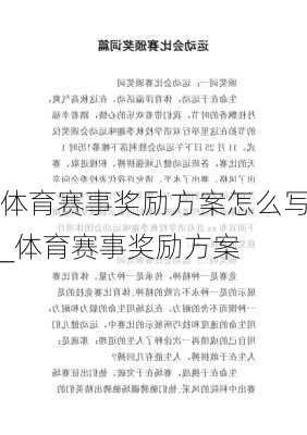 体育赛事奖励方案怎么写_体育赛事奖励方案