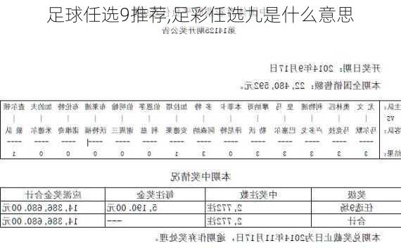 足球任选9推荐,足彩任选九是什么意思