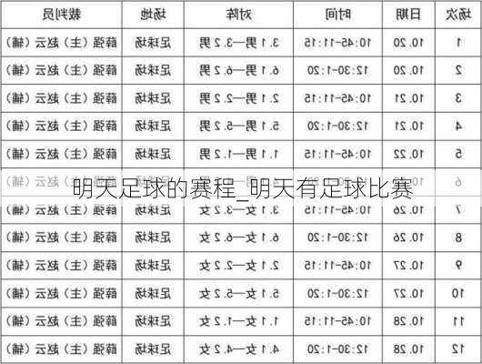 明天足球的赛程_明天有足球比赛