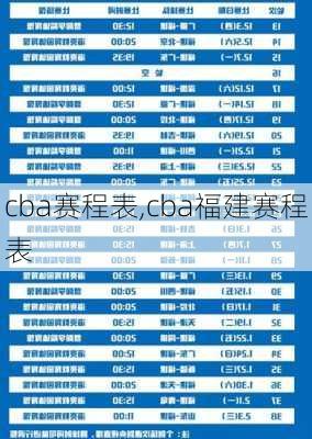 cba赛程表,cba福建赛程表